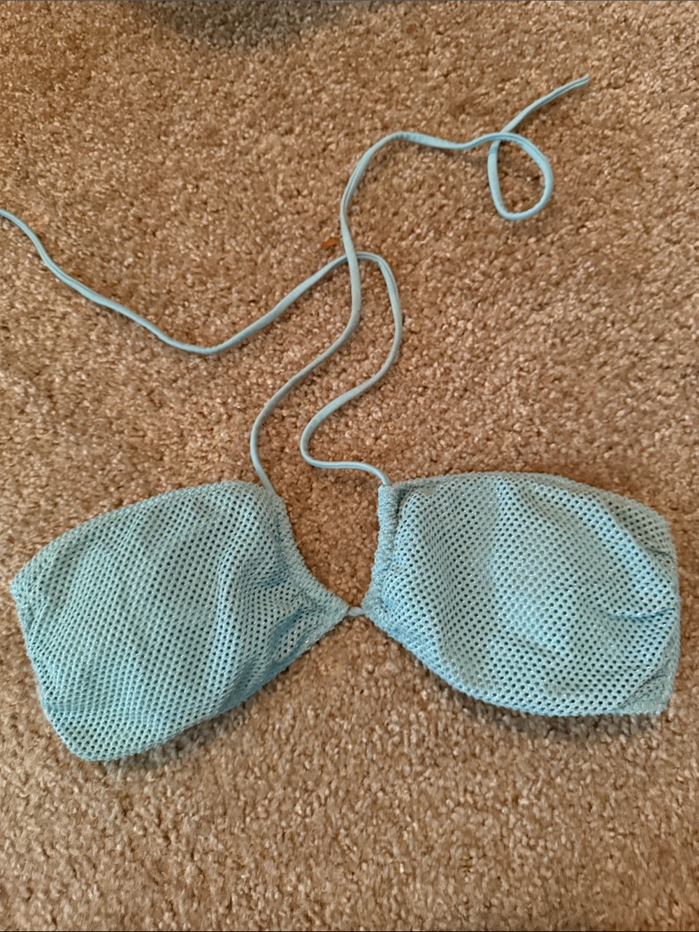 Victoria's Secret Light Blue Mesh Bandeau Bikini Top